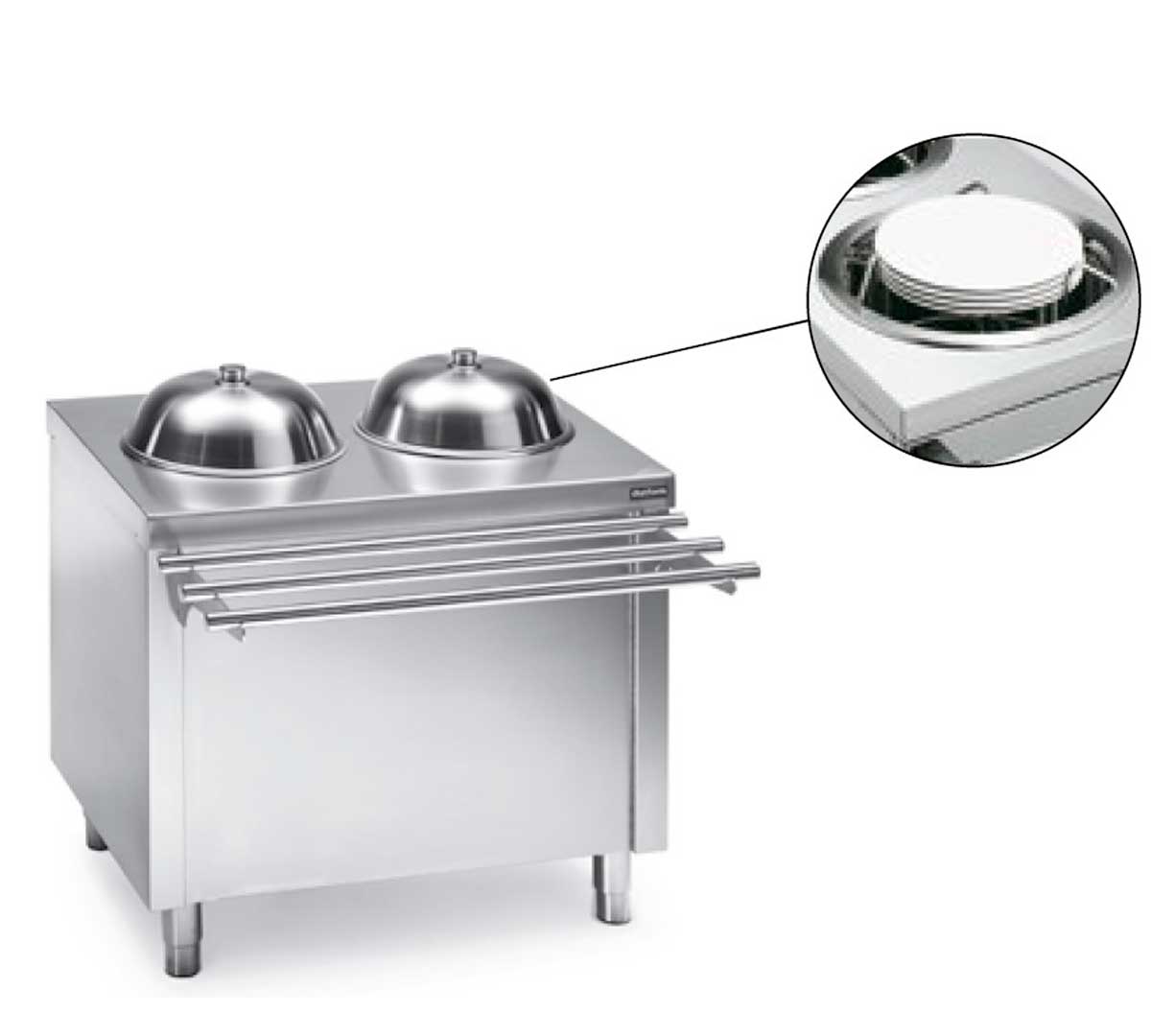 DISTFORM - SELF DISPENSADOR CALIENTE PARA PLATOS DOBLE - CAPACIDAD 130 PLATOS