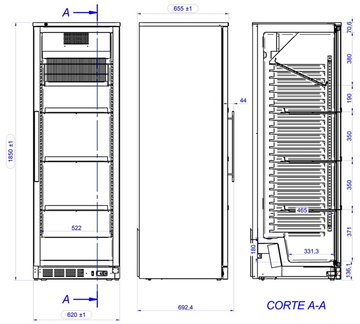 EDENOX - ARMARIO EXPOSITOR DE VINO APV-601-C