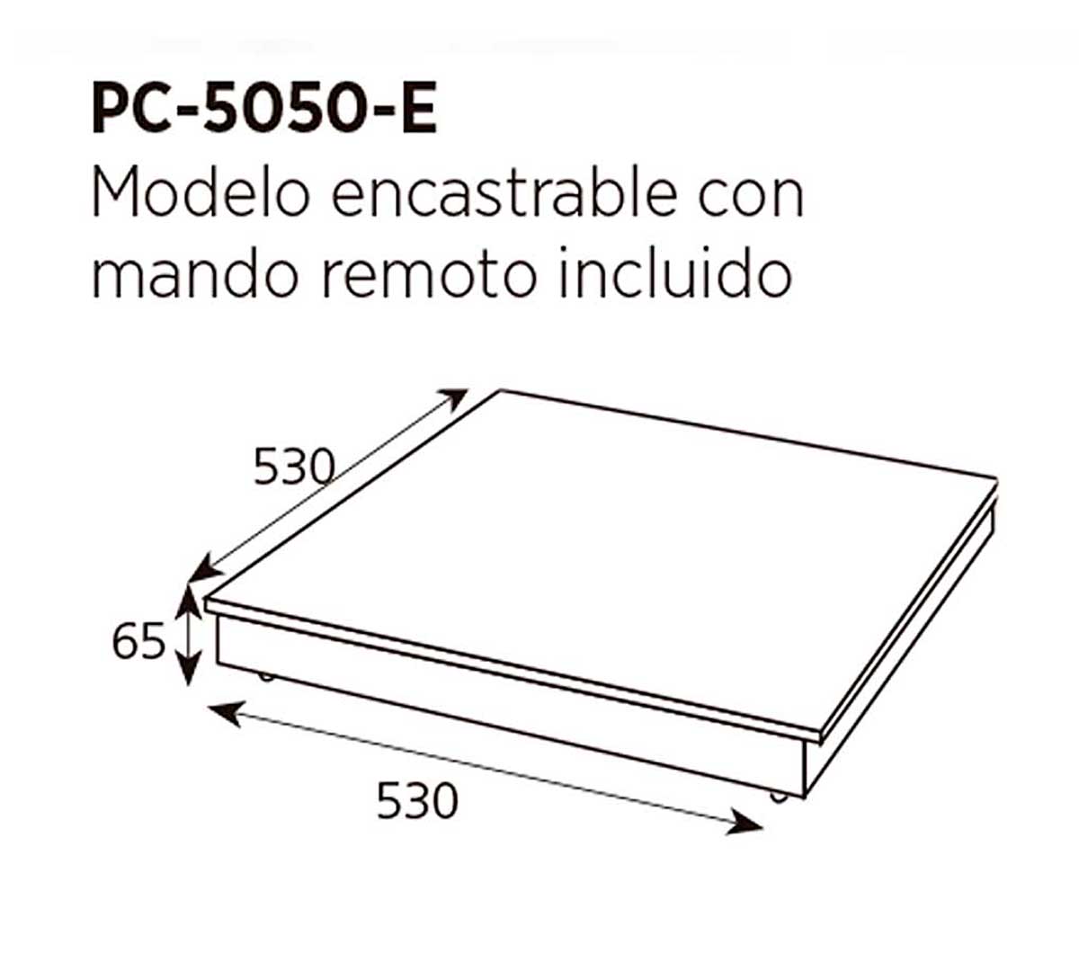 EDENOX - PLACA CALIENTE CRISTAL TEMPLADO ENCASTRABLE PC 5050 E
