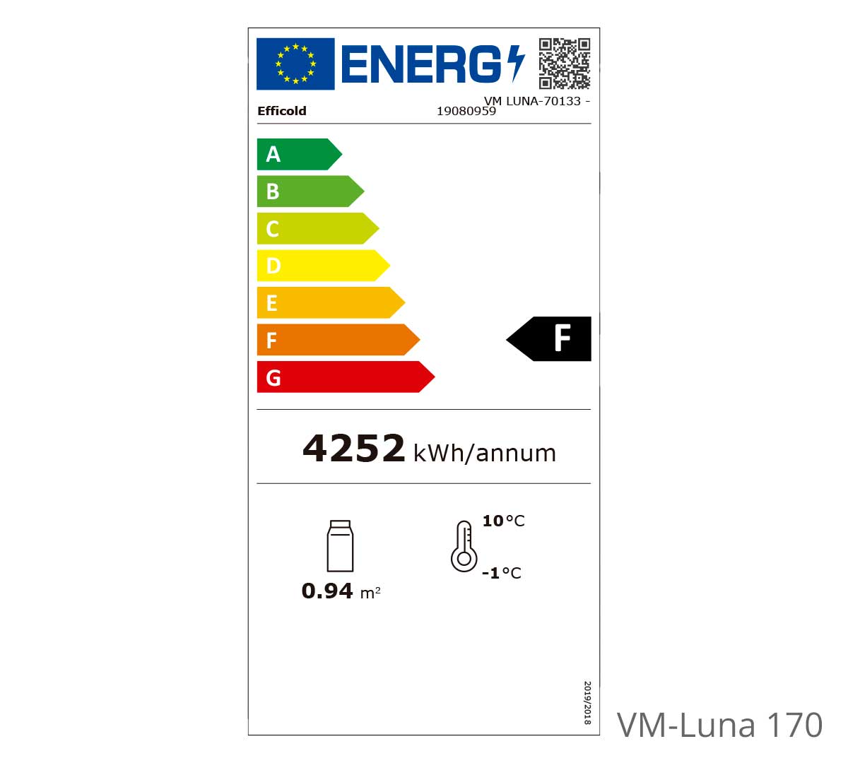 EDENOX - VITRINA MURAL REFRIGERADA CON GRUPO INCORPORADO VM-LUNA