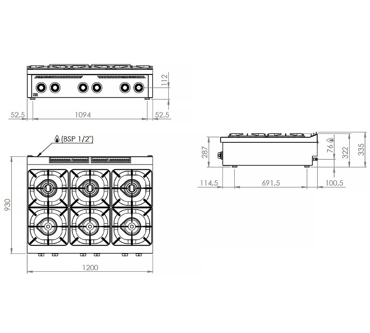 FAINCA HR - S900 COCINA SOBREMESA C6F900S