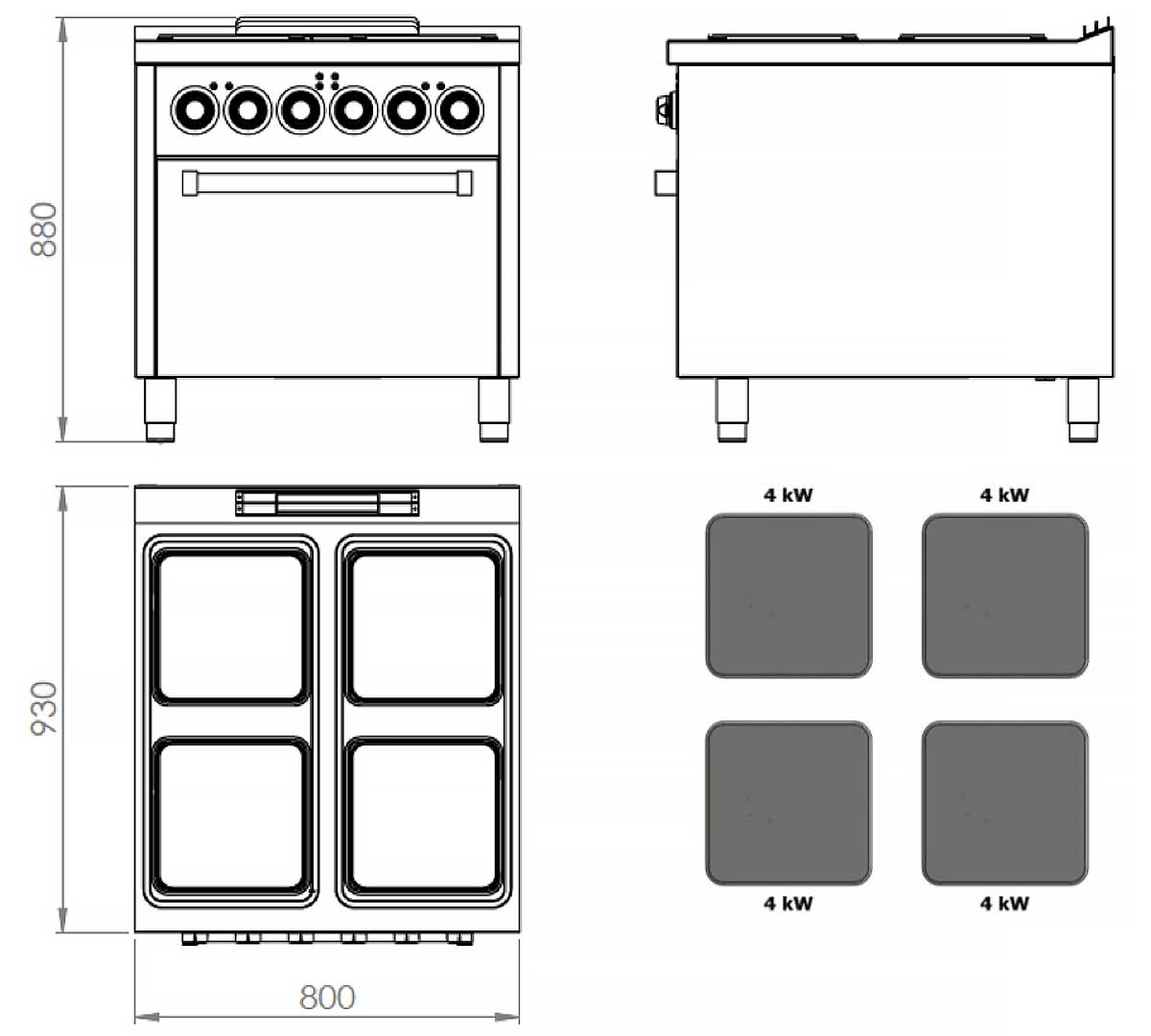 FAINCA HR - S900 COCINA CON HORNO CE4P900H