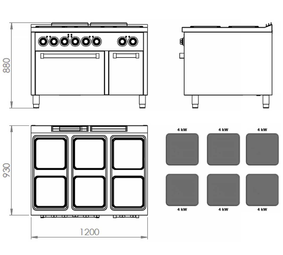FAINCA HR - S900 COCINA CON HORNO CE6P900H