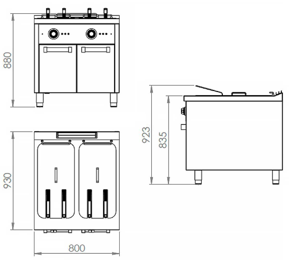 FAINCA HR - S900 FREIDORA ELÉCTRICA CON ESTANTE FD22L22L