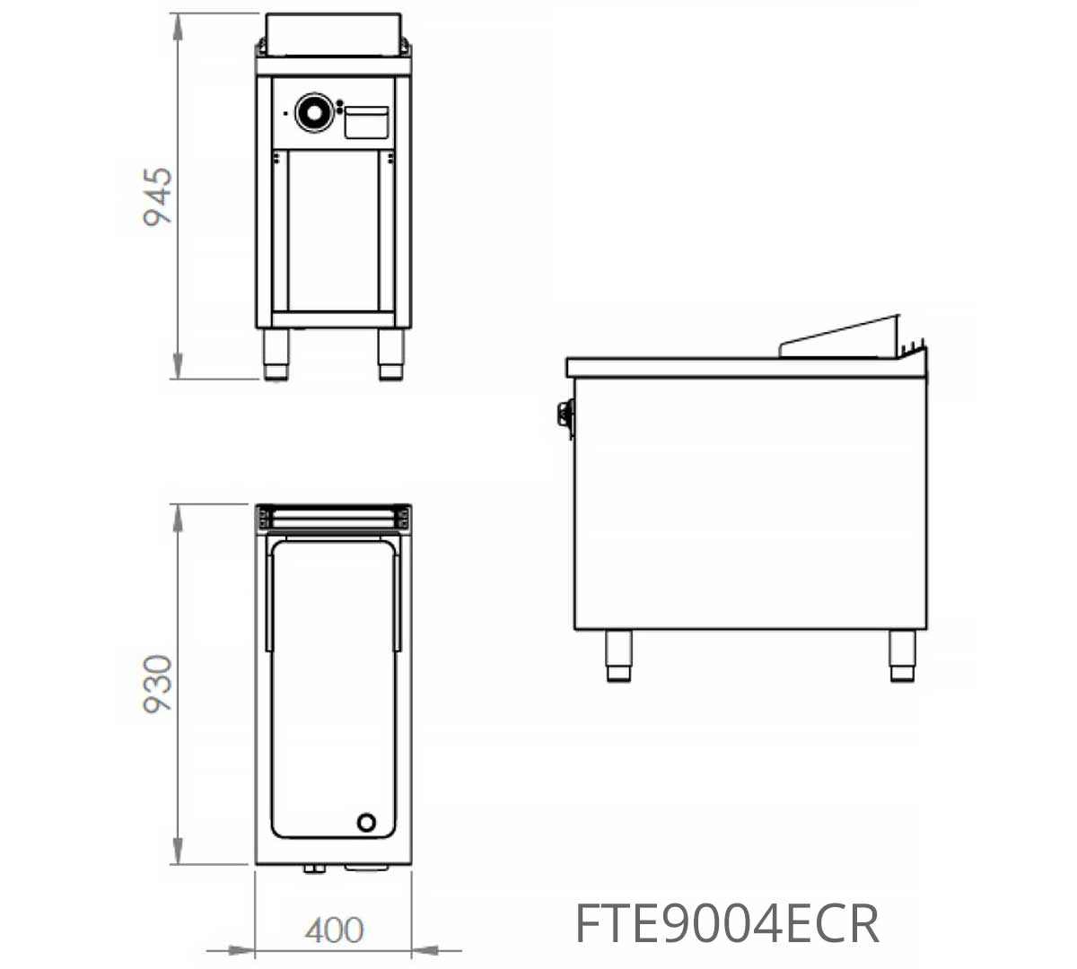 FAINCA HR - S900 FRY TOP ELÉCTRICO CROMO CON ESTANTE FTE9004ECR