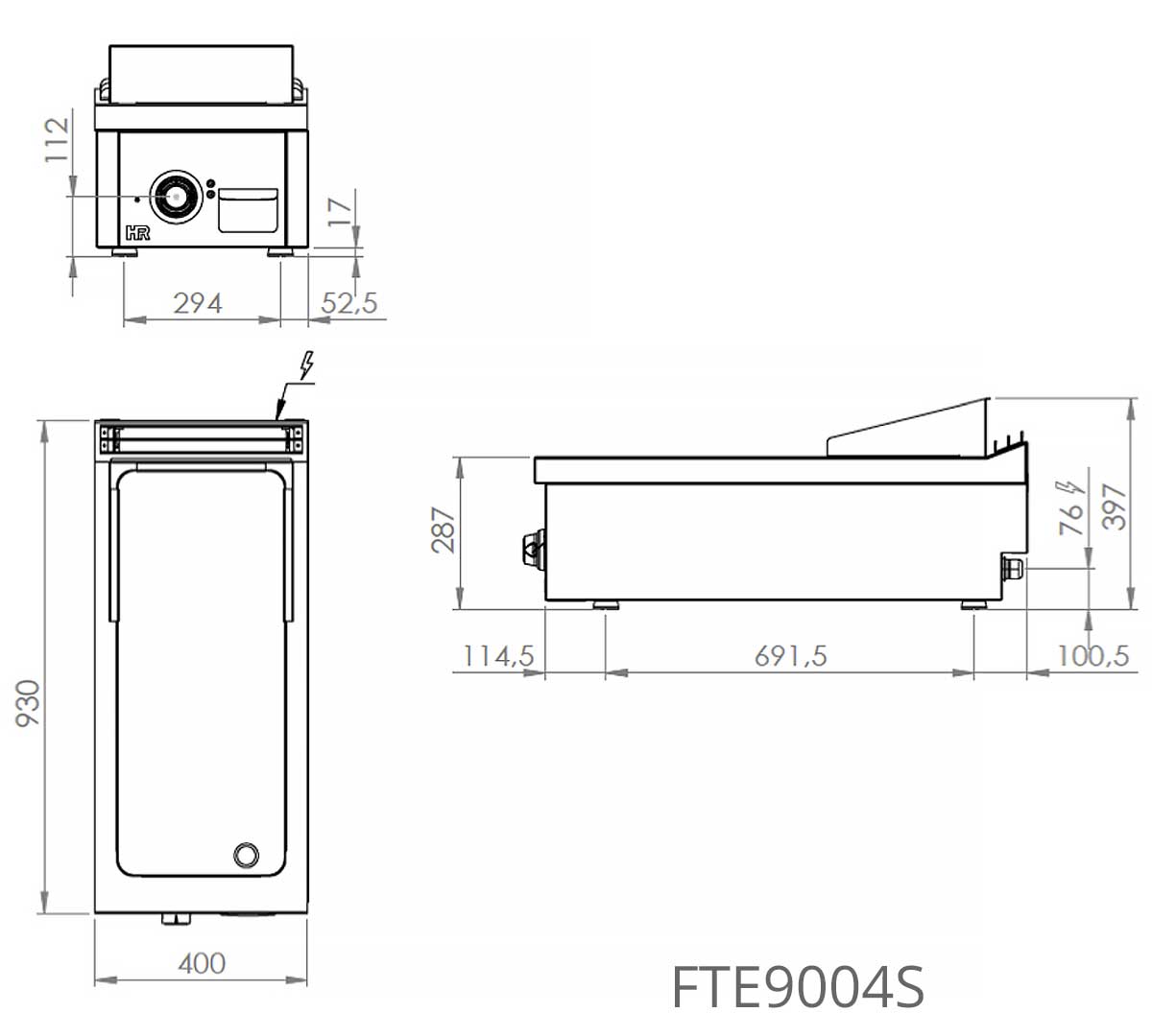 FAINCA HR - S900 FRY TOP ELÉCTRICO RECTIFICADO SOBREMESA FTE9004S