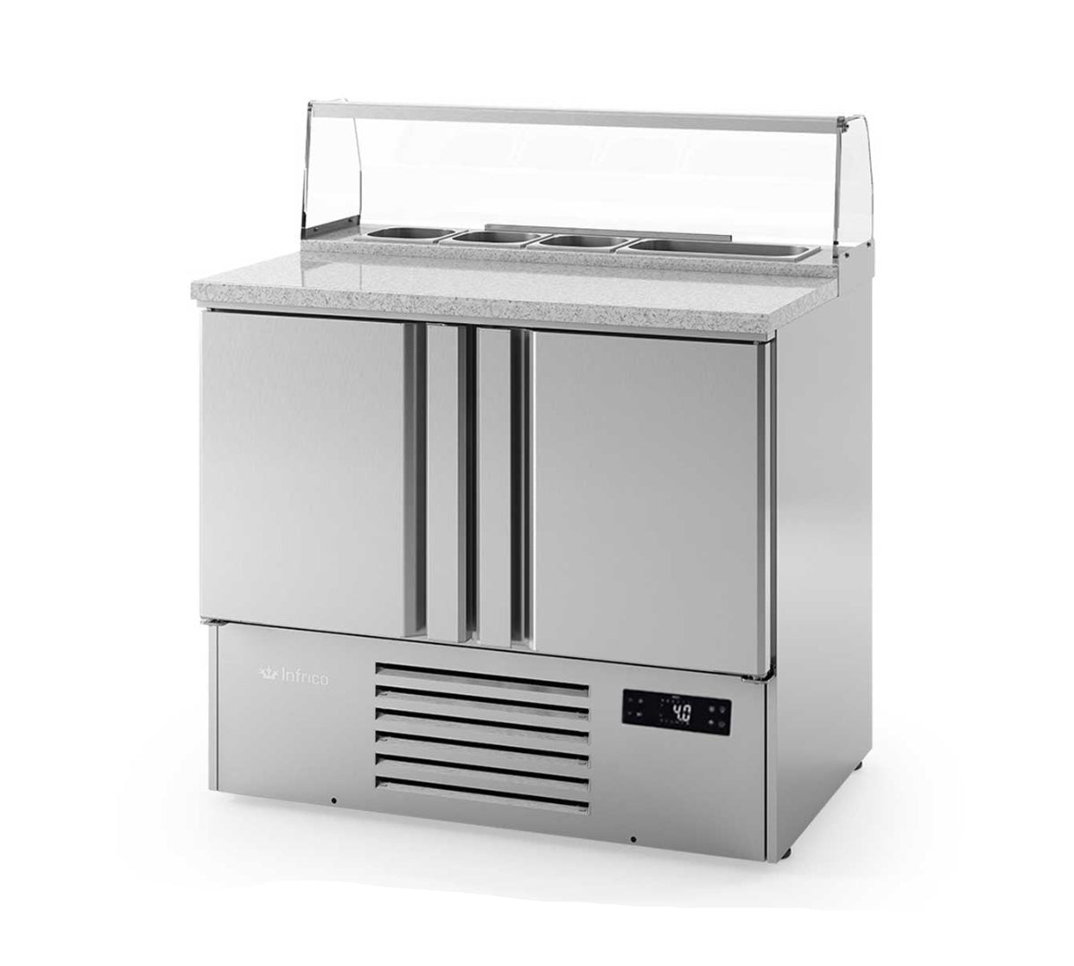 INFRICO - MESA REFRIGERADA PARA PIZZA 2 PUERTAS SERIE 700 GN 1/1 ME1000