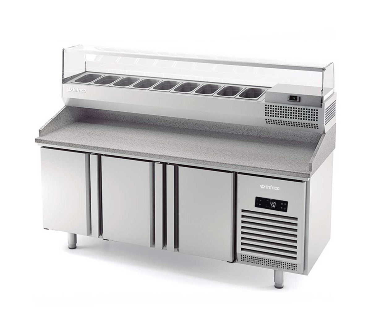 INFRICO - MESA REFRIGERADA PIZZA SERIE 700 3 PUERTAS GN 1/1 MPG1980