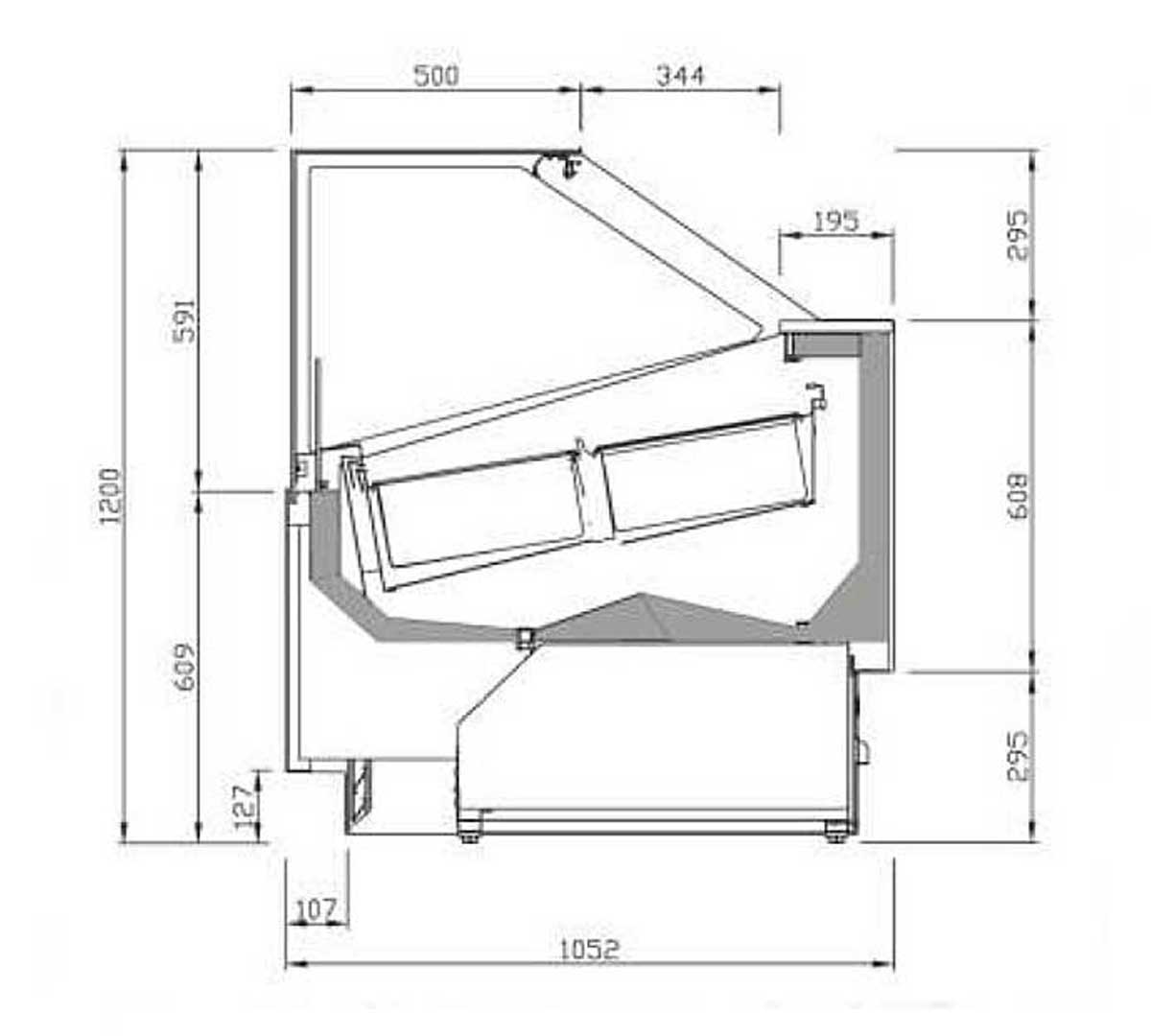 INFRICO VITRINA EXPOSITORA HELADOS CORAL VCB15UH