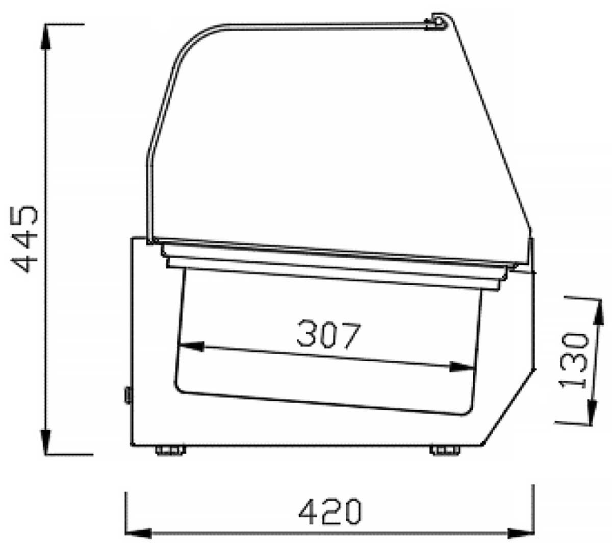 INFRICO - VITRINA EXPOSITORA INGREDIENTES CRISTAL VIP - CUBETAS 1/3