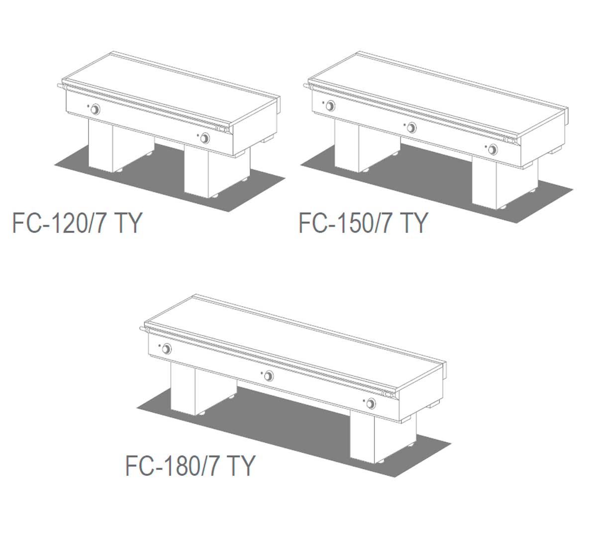 MAINHO - FRY TOP FL-120/7 TY ACERO SERIE TEPPANYAKI