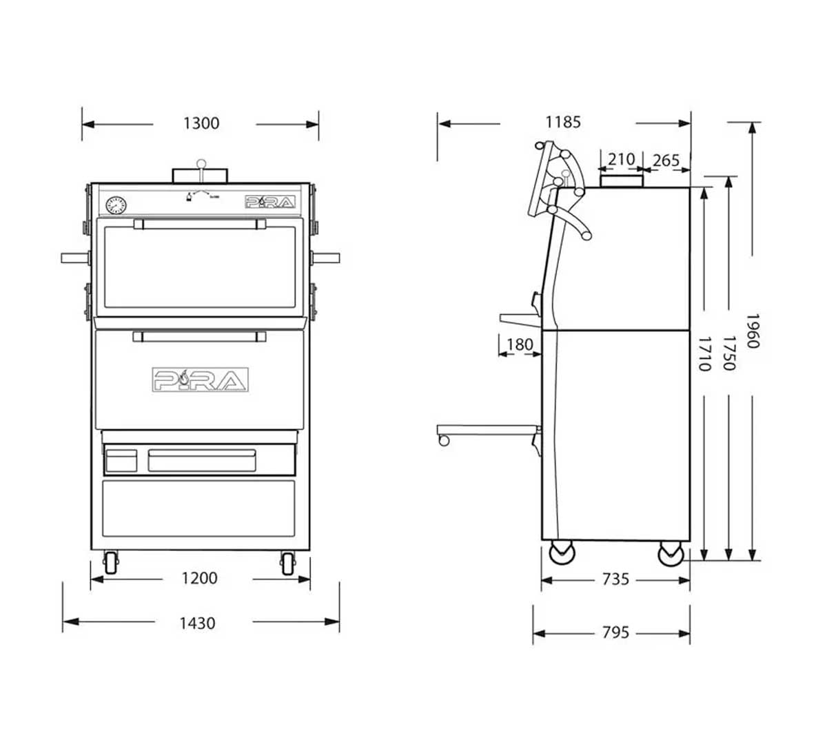 PIRA – HORNO BRASA 120D LUX