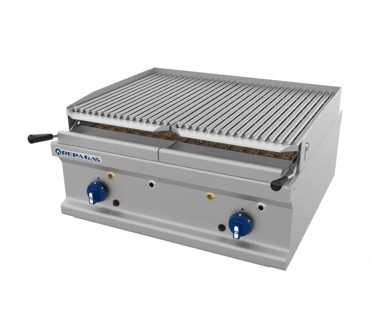 REPAGAS - BARBACOA A GAS POWER LINE SERIE 750 SOBREMESA BARG 72/M- LC (2 QUEMADORES)