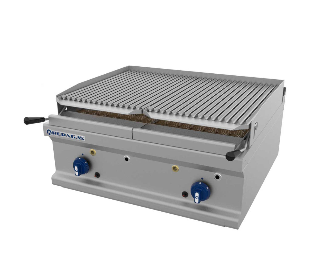 REPAGAS - BARBACOA A GAS POWER LINE SERIE 750 SOBREMESA BARG-M/72 (2 QUEMADORES)