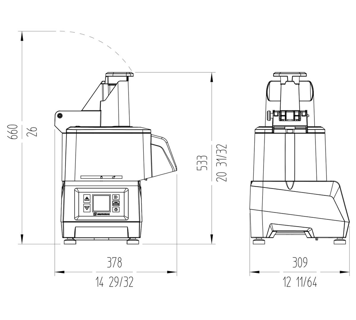 SAMMIC - ULTRA COMPACT CORTADORA DE HORTALIZAS CA-2V