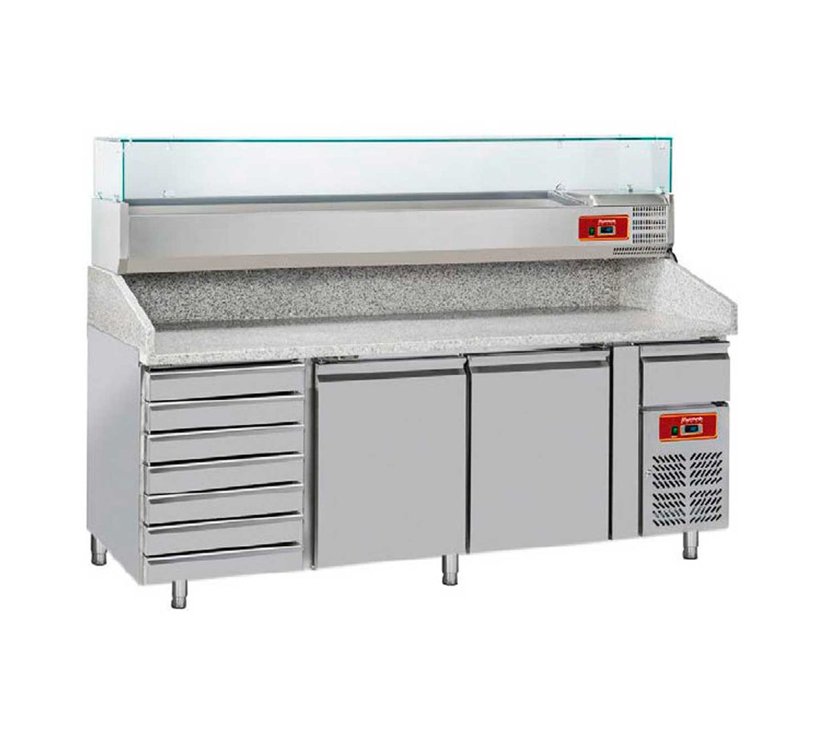 SAVEMAH - MESA REFRIGERADA PIZZA CON VITRINA MRPG-2000
