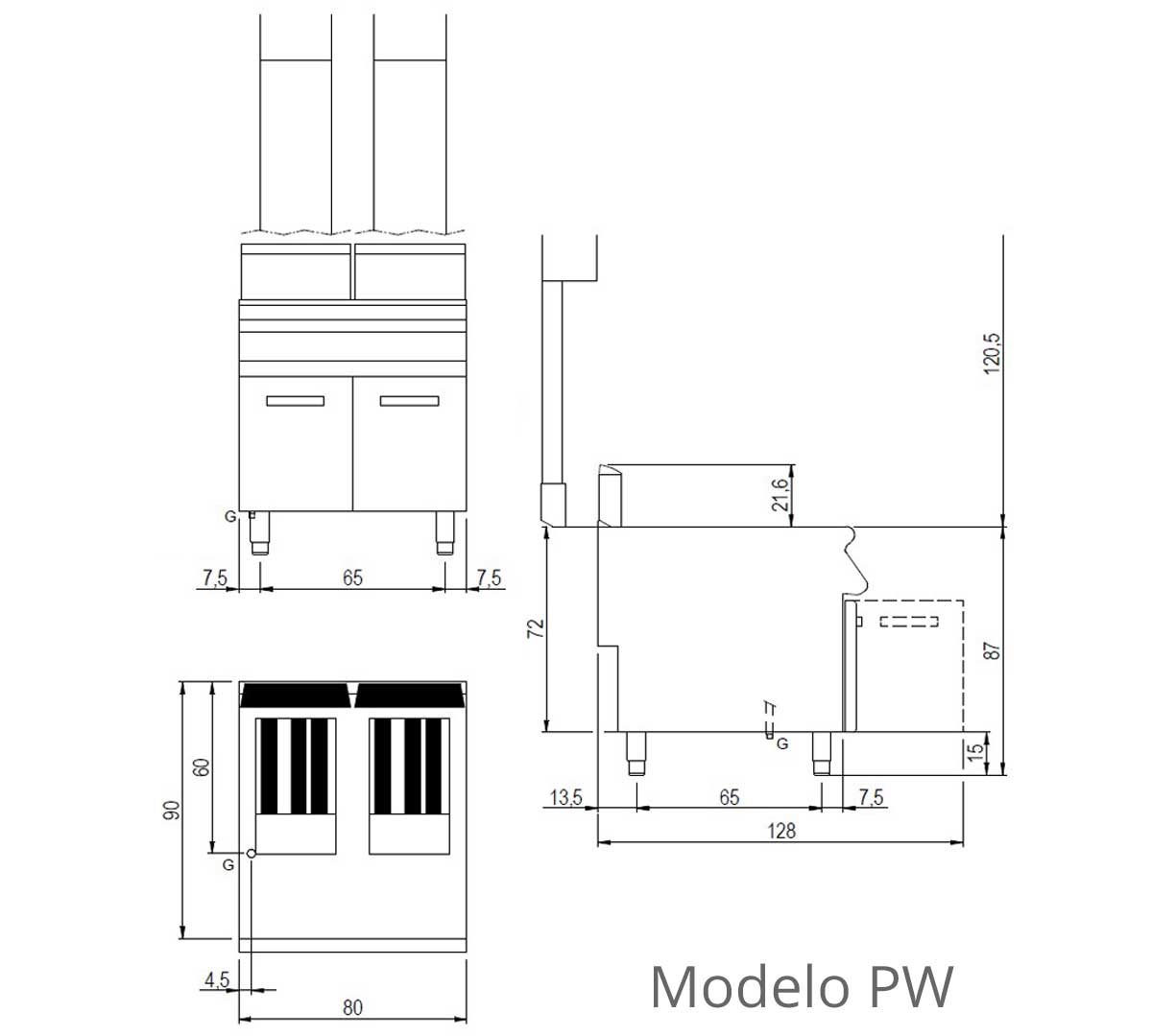 SAVEMAH - S900 FREIDORA A GAS SV 98 MUEBLE