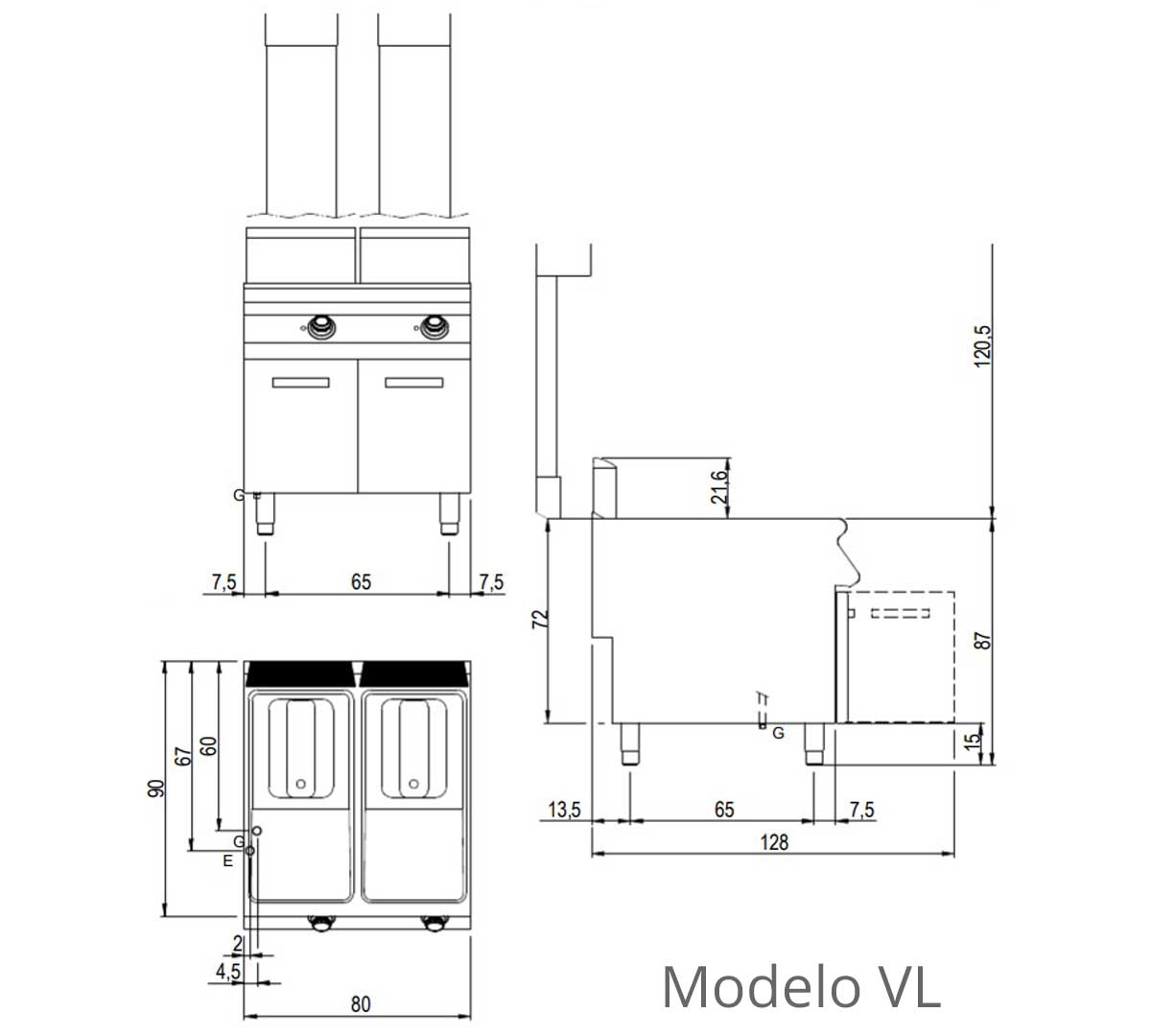 SAVEMAH - S900 FREIDORA A GAS SV 98 MUEBLE