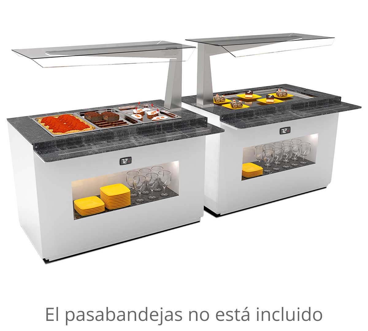 SAYL - BUFFET LINE MÓDULO CON ANTIESPUTO ISLAND BUFFET BAÑO MARÍA