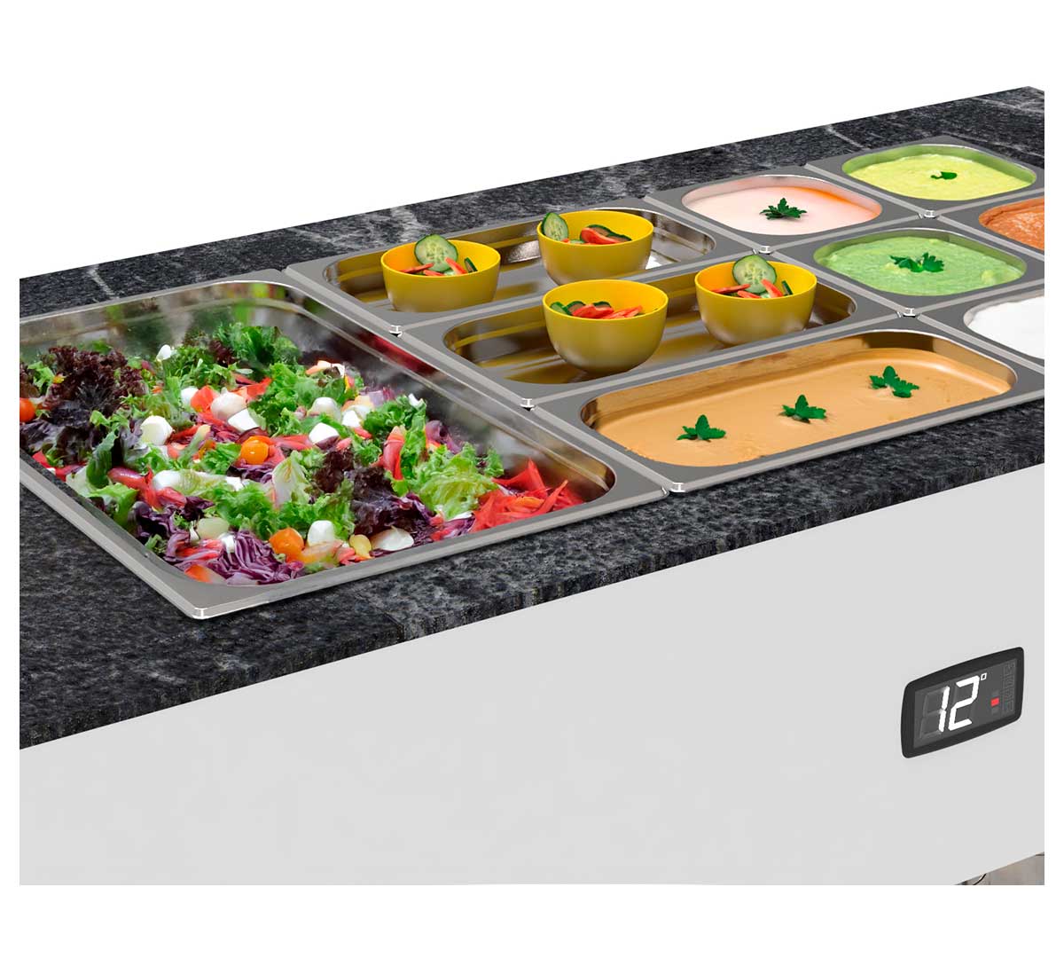 SAYL - BUFFET LINE MÓDULO BASE REFRIGERADO PLACA FRÍA CON CUBETAS