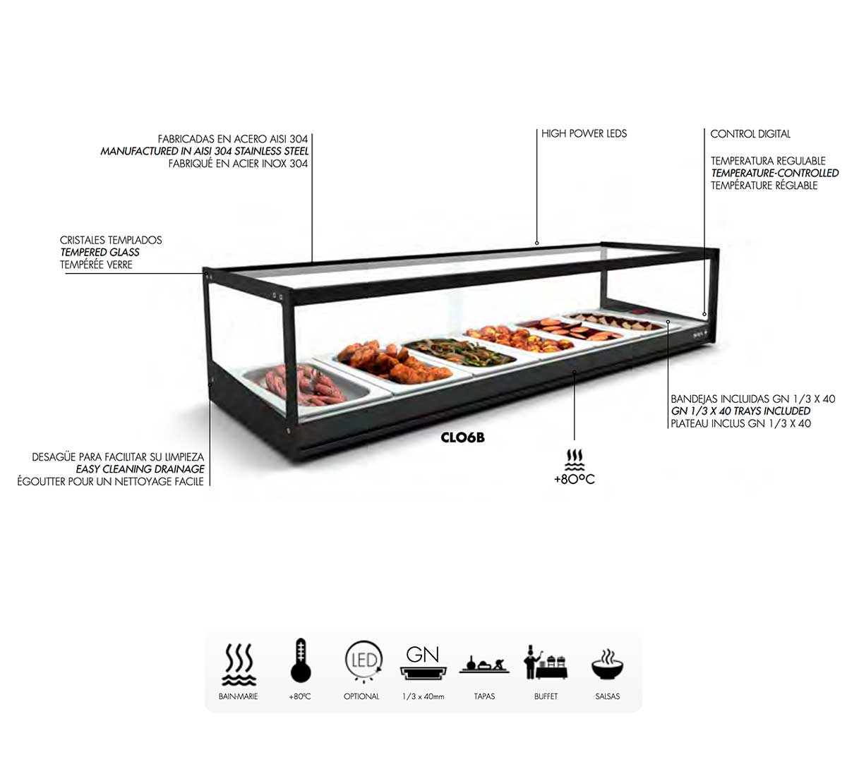SAYL - CALENTADOR LOGIC BAÑO MARÍA 1 PISO