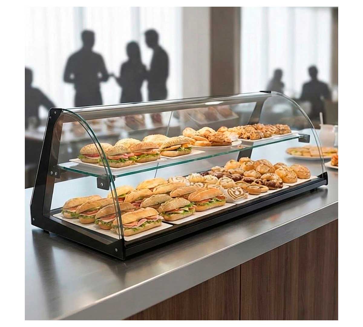 SAYL - VITRINA NEUTRA CRISTAL CURVADO CON ESTANTE