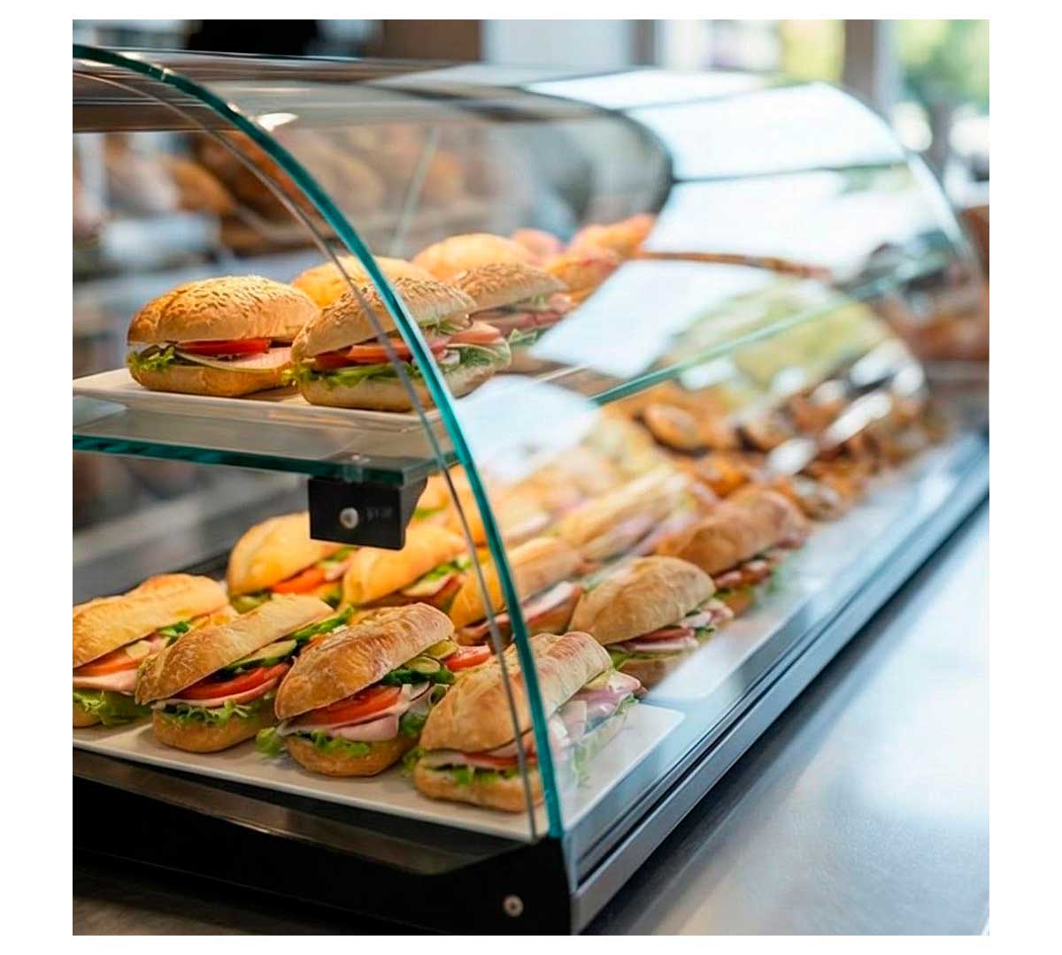 SAYL - VITRINA NEUTRA CRISTAL CURVADO CON ESTANTE