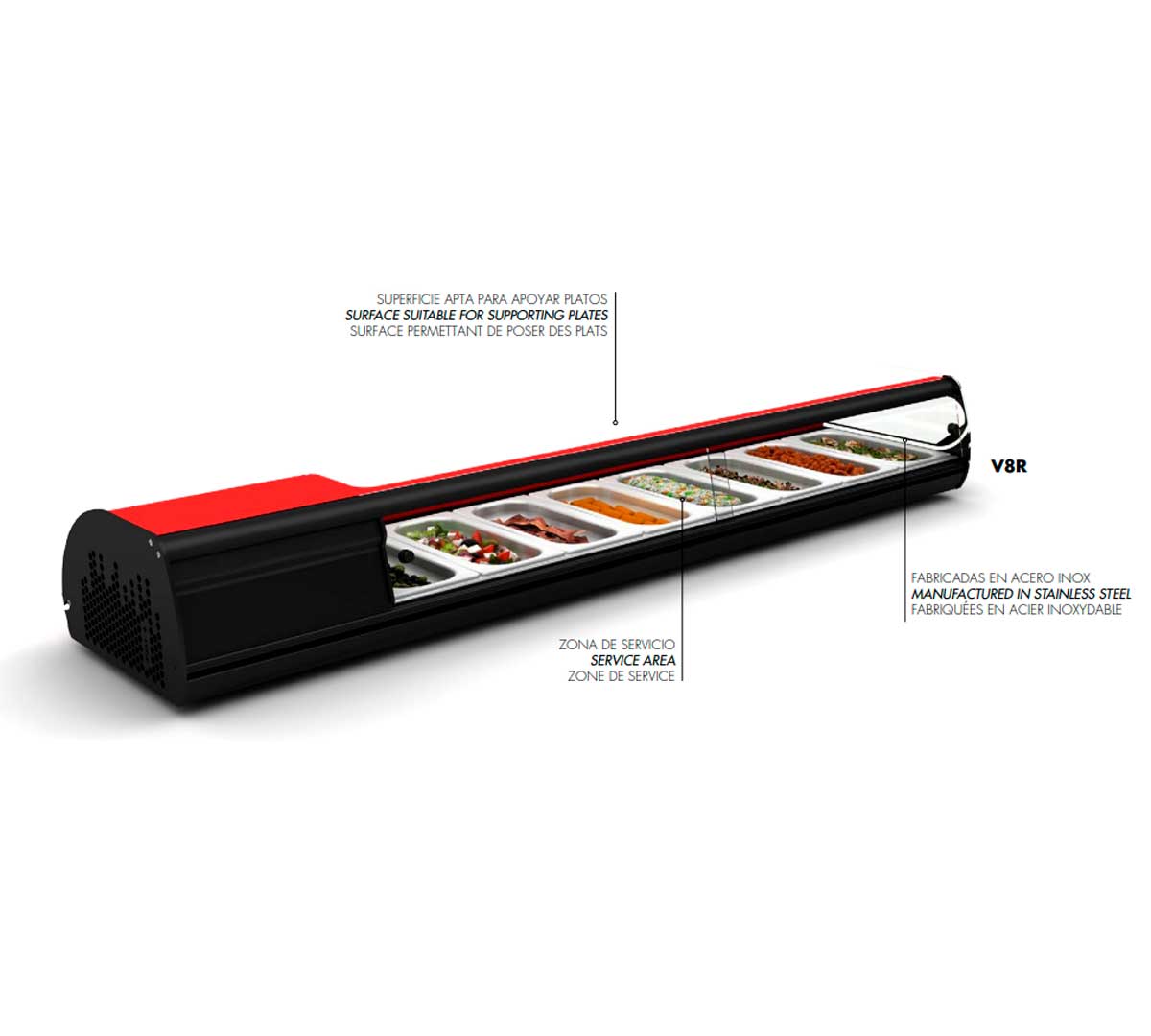 SAYL - VITRINA REFRIGERADA STANDARD TAPAS CUBA GN