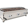 BARBACOA A GAS 100cm PIEDRA VOLCÁNICA CON PARRILLA INOXIDABLE REGULABLE EN 3 ALTURAS LÍNEA 600 200BAR