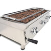 BARBACOA A GAS 100cm PIEDRA VOLCÁNICA CON PARRILLA INOXIDABLE REGULABLE EN 3 ALTURAS LÍNEA 600 200BAR