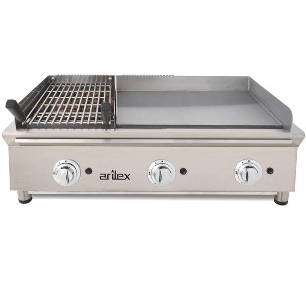 ARILEX - FRYTOPS A GAS 65cm ACERO RECTIFICADO DE 15mm + BARBACOA A GAS 35cm LÍNEA 600 100FRYGRBN