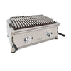 BARBACOA A GAS 70cm PIEDRA VOLCÁNICA CON PARRILLA INOXIDABLE REGULABLE EN 3 ALTURAS LÍNEA 600 70BAR