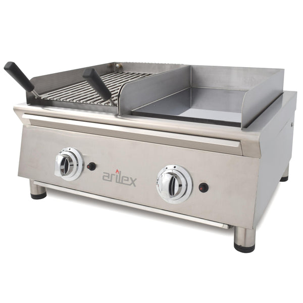 ARILEX - FRYTOPS A GAS 35cm ACERO RECTIFICADO DE 15mm + BARBACOA A GAS 35cm LÍNEA 600 70FRYGRBN