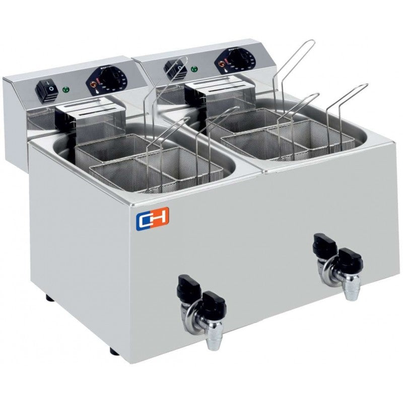 CUECEPASTA ELÉCTRICO PROFESIONAL 7+7 LITROS CON 3+3 CESTAS 530X460X370H MM CP77L