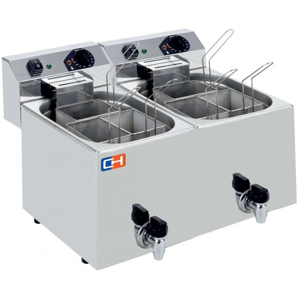 CLIMAHOSTELERIA - CUECEPASTA ELÉCTRICO PROFESIONAL 7+7 LITROS CON 3+3 CESTAS 530X460X370H MM CP77L