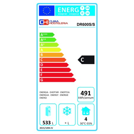 ARMARIO REFRIGERADO GN2/1 ACERO INOXIDABLE 600 LITROS 1 PUERTA DE 775X750 X1850H MM PEKIN DR600SS