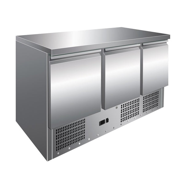 CLIMAHOSTELERIA - MESA GN1/1 3 PUERTAS REFRIGERADA COMPACTA DE 1365 X700 X860H MM PEKIN S903TOP