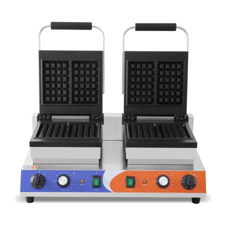 MÁQUINA DE GOFRES DOBLE ELÉCTRICA 1,5+1,5KW 63X380X270H MM PEKÍN WF-2210-2