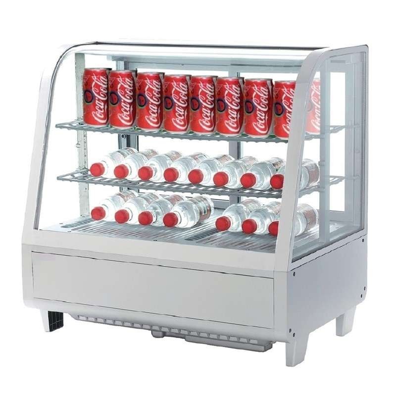 VITRINA REFRIGERADA SOBREMESA 100 LITROS BLANCO DE 682 X450 X675H MM LÍNEA PEKÍN XCW-100L-B