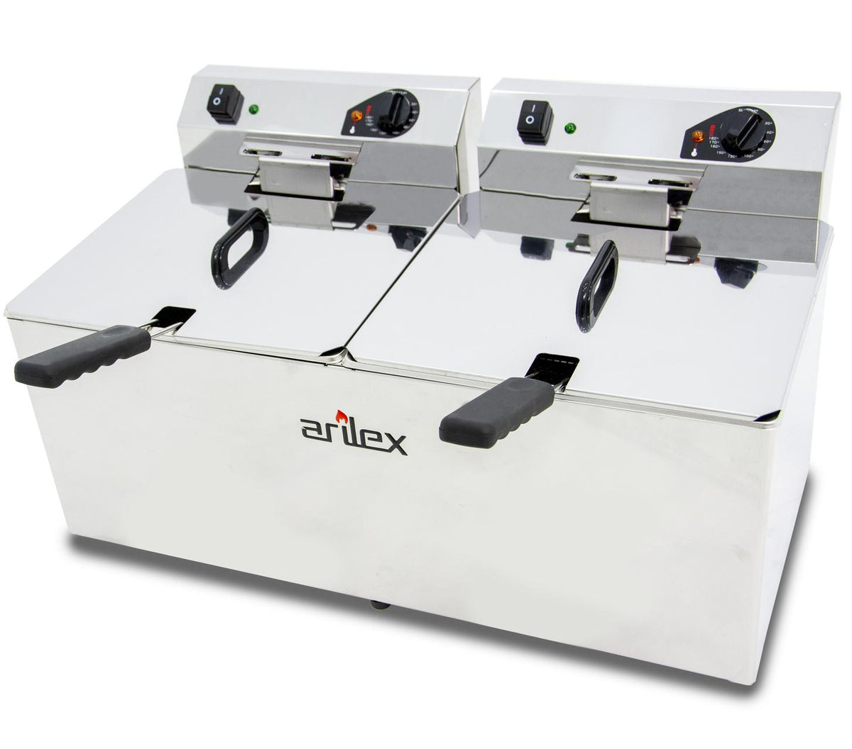 FREIDORA ELÉCTRICA EVOLUTION SIN GRIFO 12+12 LITROS CON CONTACTOR (4,5+4,5kw MONOFÁSICA) EVO1212