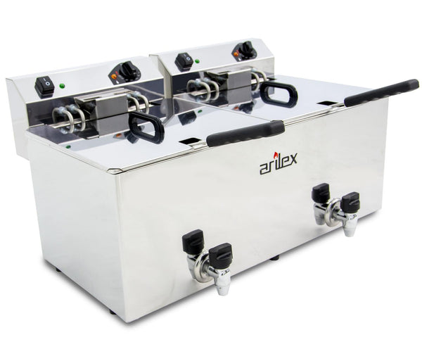 ARILEX - FREIDORA ELÉCTRICA EVOLUTION CON GRIFO 12+12 LITROS CON CONTACTOR (7,5+7,5kw TRIFÁSICA) EVO1212GTR