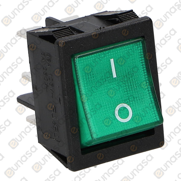 EUNASA - INTERRUPTOR VERDE 30X22MM 230V 16A
