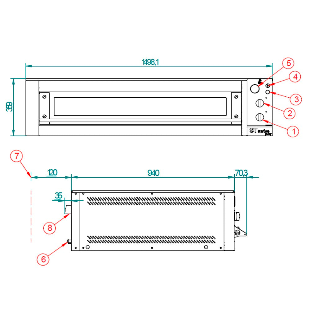 FM - HORNO PIZZA STZ 633 M - 6 PIZZAS Ø 33CM