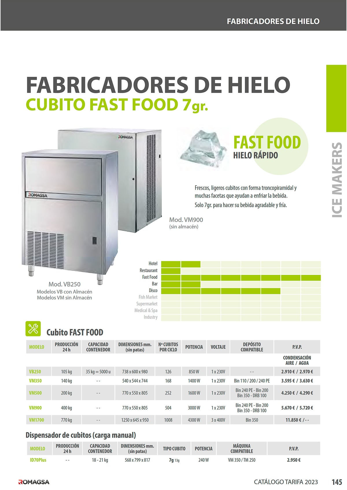 BREMA - MÁQUINA HIELO FAST FOOD VB250