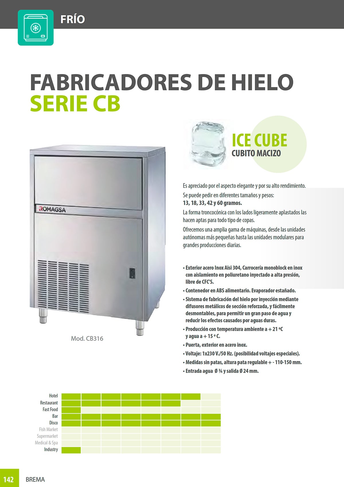 BREMA - MÁQUINA HIELO CB1265
