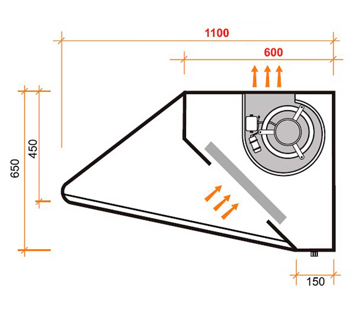 ALTEX - CAMPANA DE PARED BASIC MONOBLOC 110