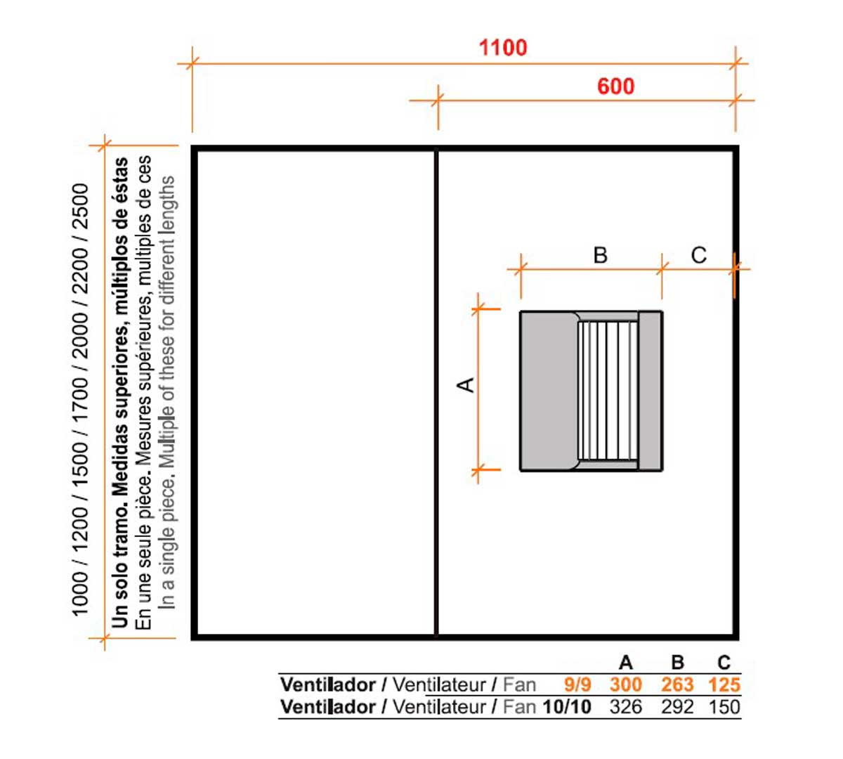ALTEX - CAMPANA DE PARED BASIC MONOBLOC 110