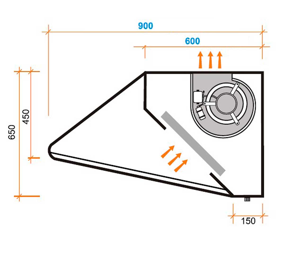 ALTEX - CAMPANA DE PARED BASIC MONOBLOC 90
