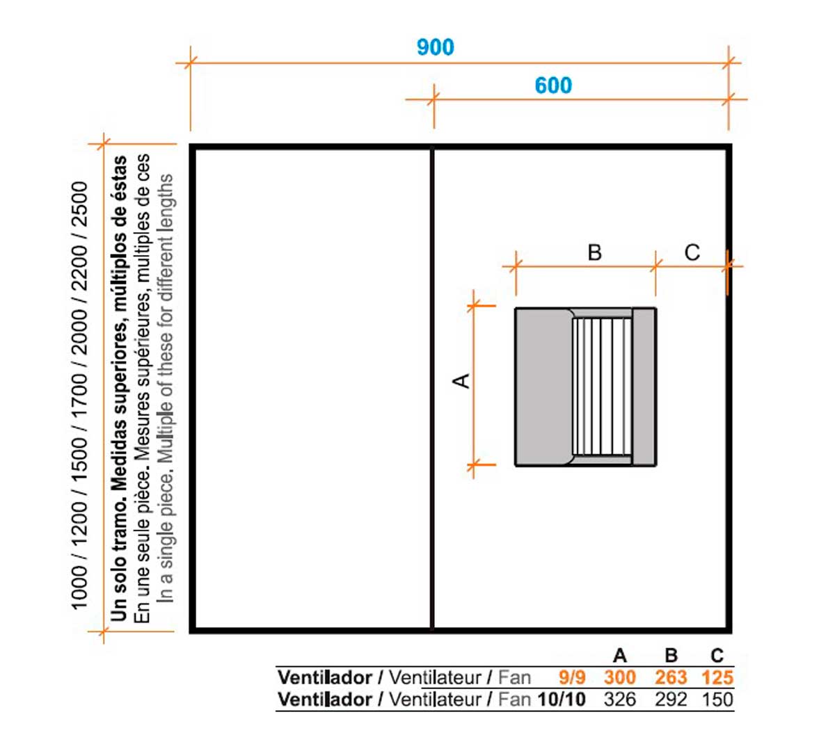 ALTEX - CAMPANA DE PARED BASIC MONOBLOC 90