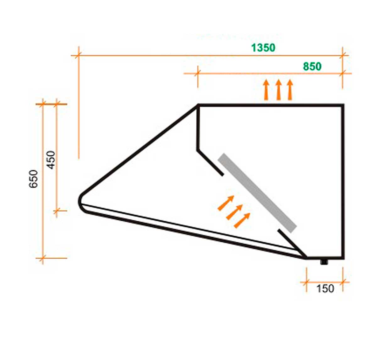 ALTEX - CAMPANA DE PARED BASIC 135